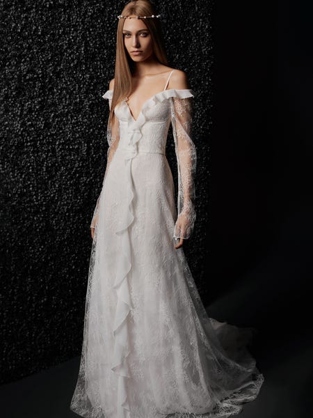 CAROLE | Sheath wedding dress with V-neck | Vera Wang Bride