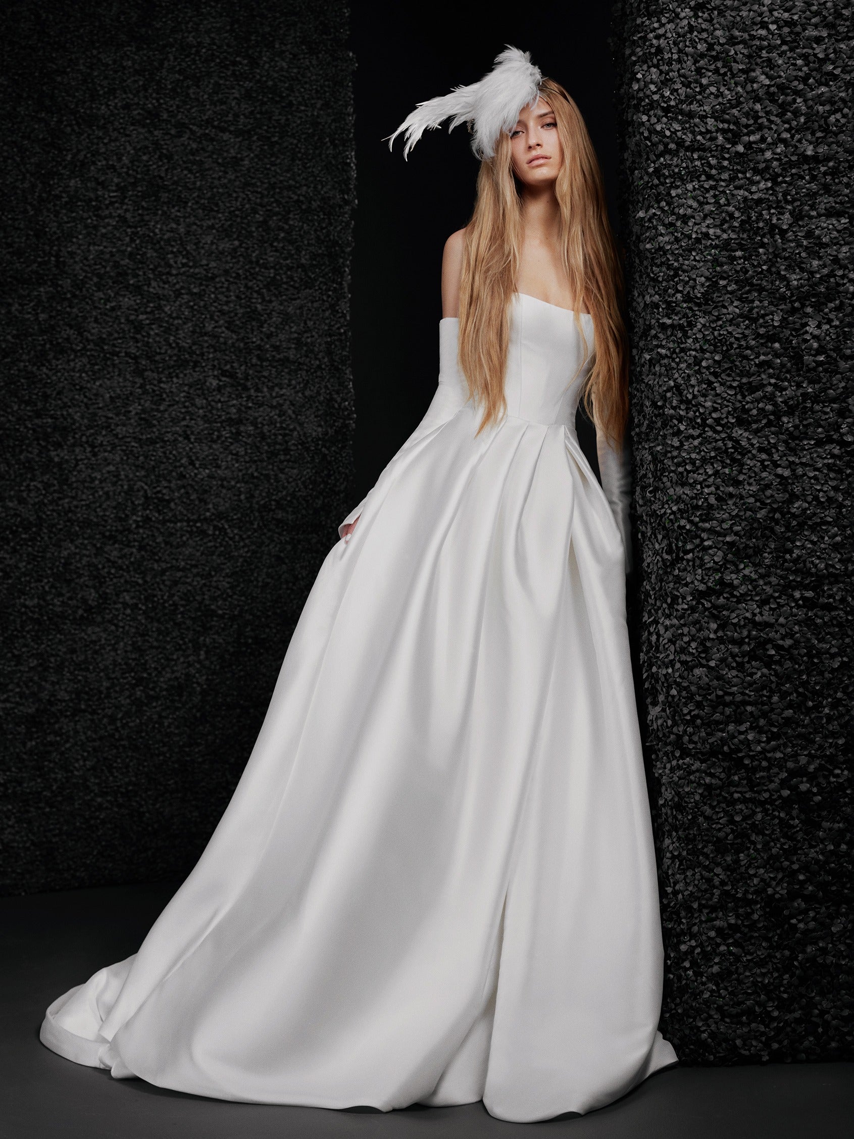 parte delantera vestido novia princesa mikado palabra honor espalda descubierta elise