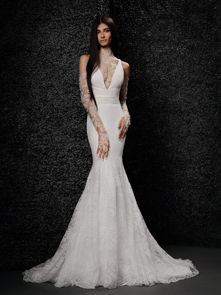 FRANIA Vestido de novia sirena con escote de pico Vera Wang Bride